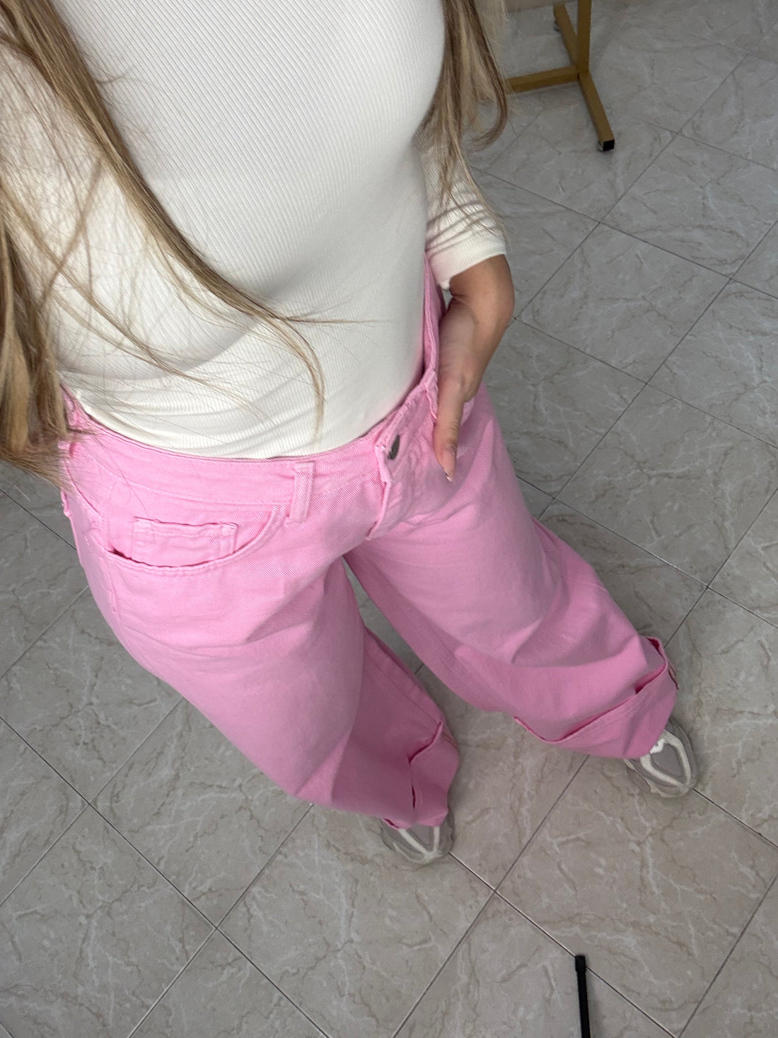 Jeans Risvolto Pink