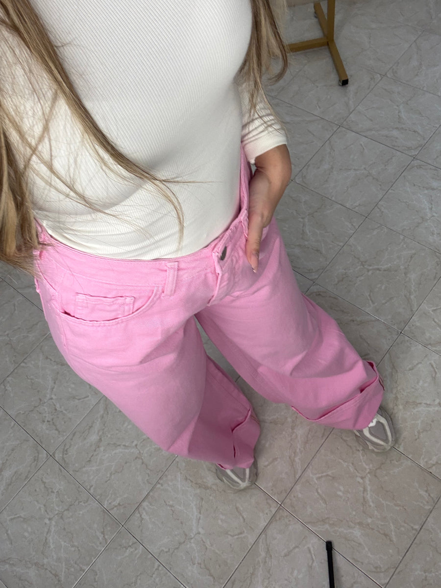 Jeans Risvolto Pink